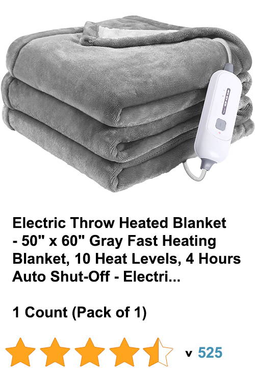 Shop Our Heated Blanket Gray 50 x60 On Amazon InvoSpa